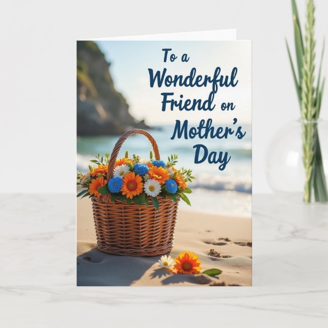 Beach Mothers Day Basket Card (Front)