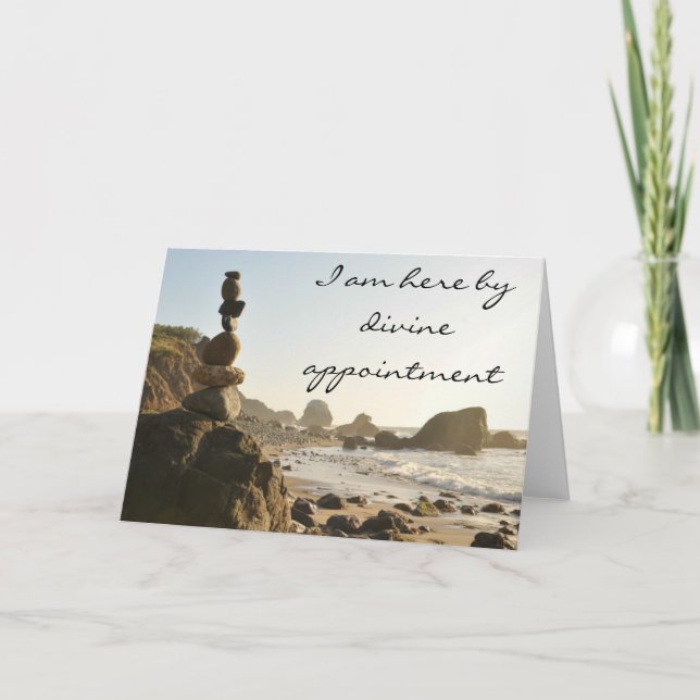 Beach motif card with quote, blank inside (Front)