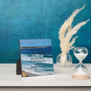 Beach Motivation Quote: Like The Waves Keep Moving Plaque