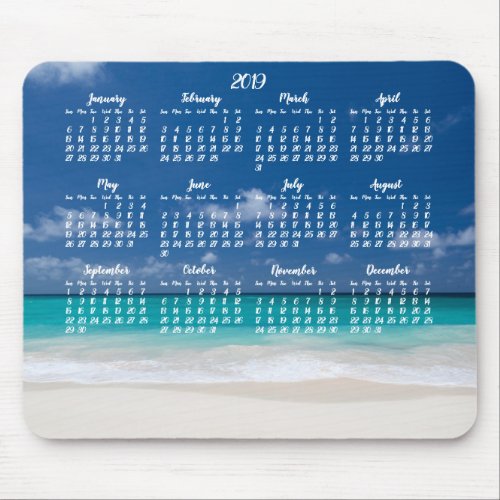 Beach Mouse Pad Calendar 2019