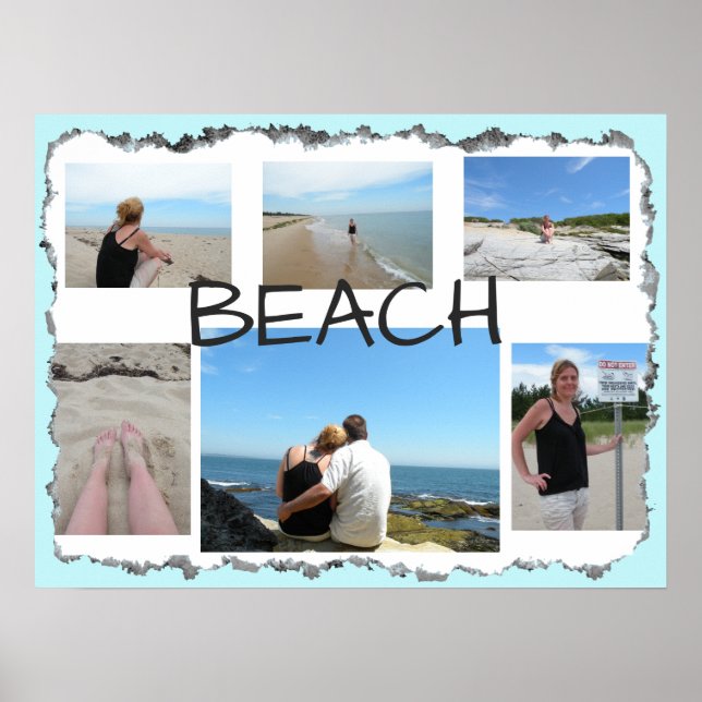 Beach Multi Picture Personalized Poster (Front)