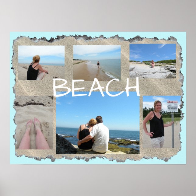 Beach Multi Picture Personalized Poster (Front)