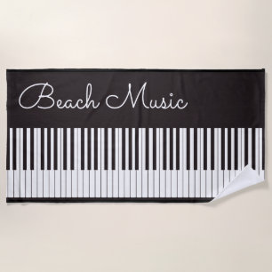 Beach Music Piano Theme Beach Towel