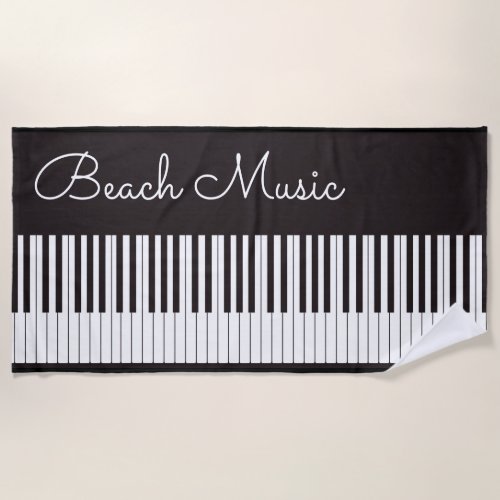 Beach Music Piano Theme Beach Towel