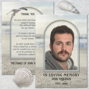 Beach Nature Photo Sympathy Thank You Card