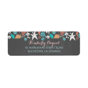 Beach Nautical Chalkboard Wedding Label