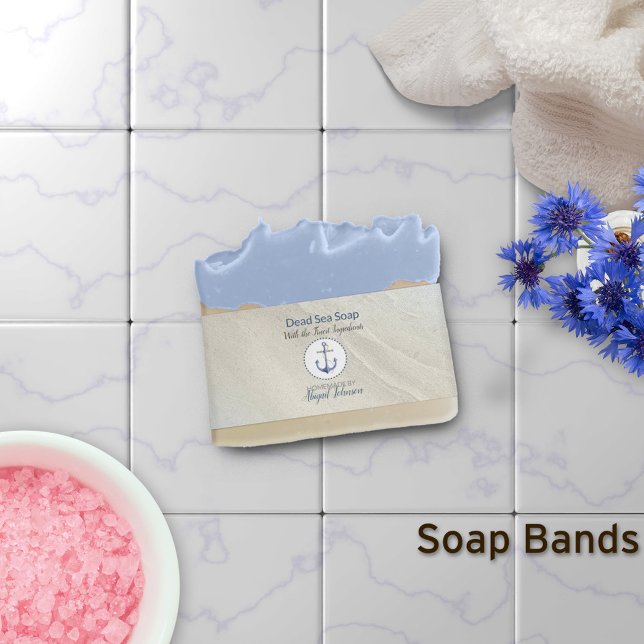 Beach / Nautical Dead Sea Salt Clay Handmade Soap Invitation Belly Band (Creator Uploaded)