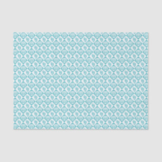 Beach Nautical Geometric Shell Pattern Teal White Tissue Paper