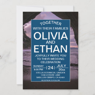 Beach nautical navy blue Wedding Invitation