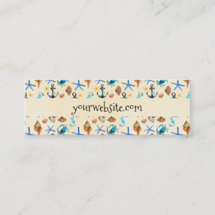 Beach Nautical Ocean Themed Pattern Mini Business Card