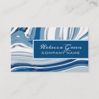 Beach Nautical Ocean Watercolor Blue Marble Business Card by businesscardsdepot at Zazzle