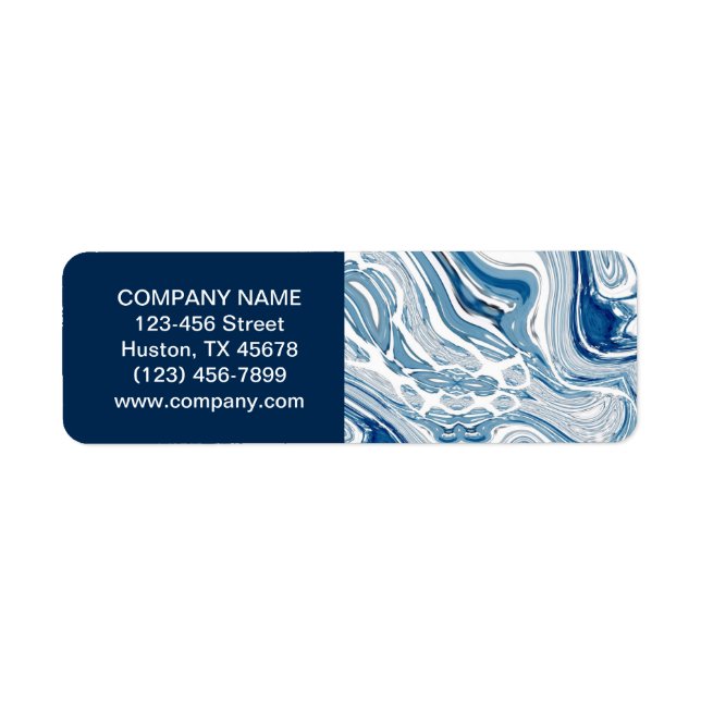 beach nautical ocean watercolor blue marble label (Front)