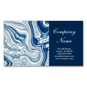 beach nautical ocean watercolor blue marble magnetic business card