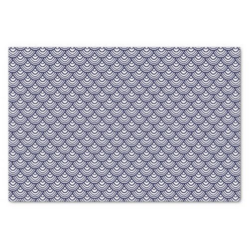 Beach Nautical Shell Pattern Navy Blue and White Tissue Paper