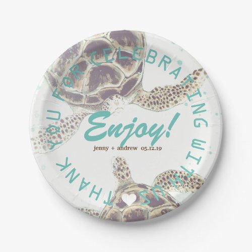 Beach Nautical Wedding Party Personalized Paper Plates