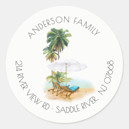 Beach  New Home Address Label Sticker