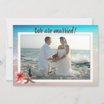 Beach Newlyweds Private Marriage Notice Flat Cards by sandpiperWedding at Zazzle