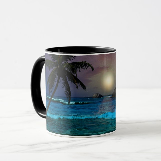 Beach Night w/out your text Mug (Front Left)