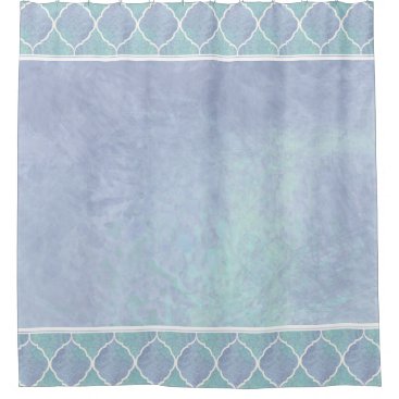 Beach Ocean Arabesque Moroccan Tile Border Blue Shower Curtain Beach Ocean Arabesque Moroccan Tile Border Blue Shower Curtain