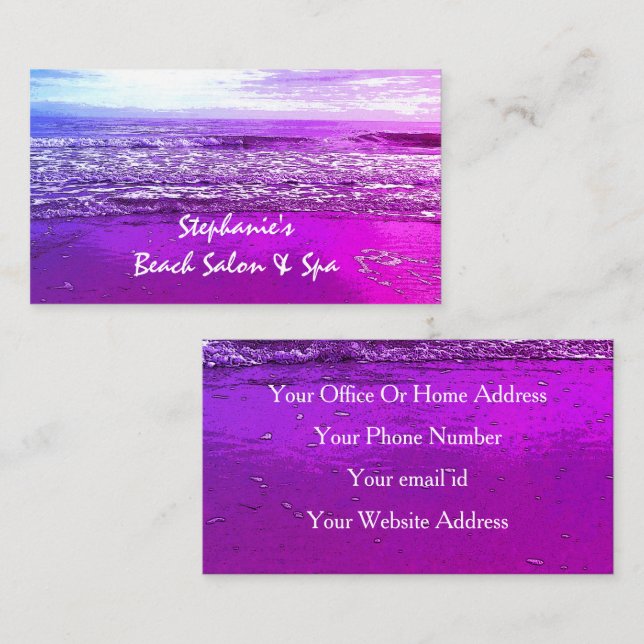 Beach Ocean Artistic Pink Tropical Paradise 2023 Business Card (Front/Back)