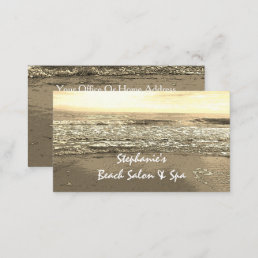 Beach Ocean Artistic Sepia Golde Golden Abstract Business Card