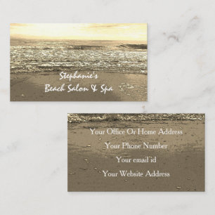 Beach Ocean Artistic Sepia Golde Golden Abstract Business Card