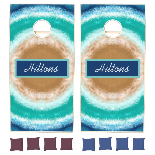 Beach Ocean Blue Mandala    Cornhole Set (Set)