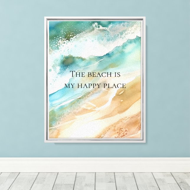 Beach Ocean Canvas Print (Insitu(Wood Floor))