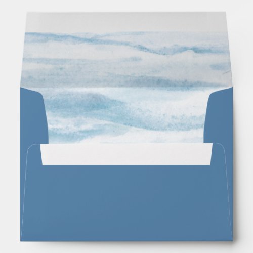 Beach Ocean Coastal Dusty Blue Bridal Shower  Envelope