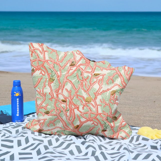 Beach Ocean Coral Branches with Seashells Tote Bag (Creator Uploaded)