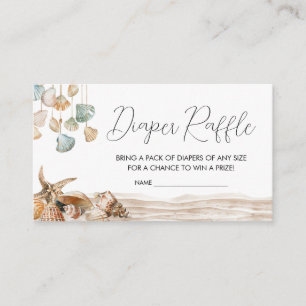Beach Ocean Corals Baby Shower Diaper Raffle Enclosure Card