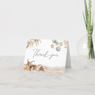 Beach Ocean Corals Baby Shower Letterpress Thank You Card