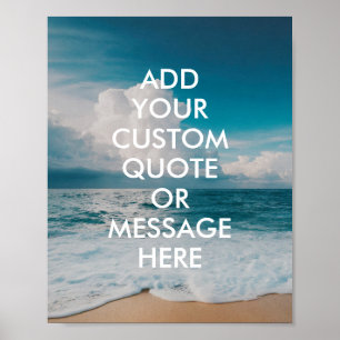 Beach Ocean Custom Quote Poster