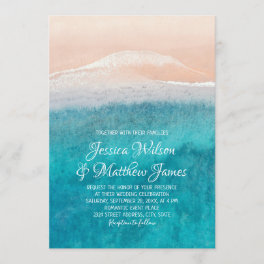 Beach Ocean Destination Nautical Seaside Wedding Invitation