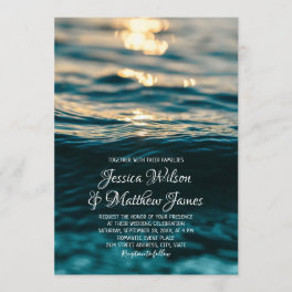 Beach Ocean Destination Nautical Sunset Wedding Invitation