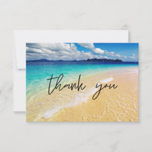 Beach & Ocean Destination Wedding or Party Thank You Card