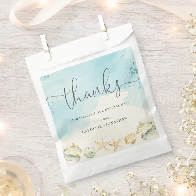 Beach Ocean Destination Wedding Thank You Favor Bag | Zazzle