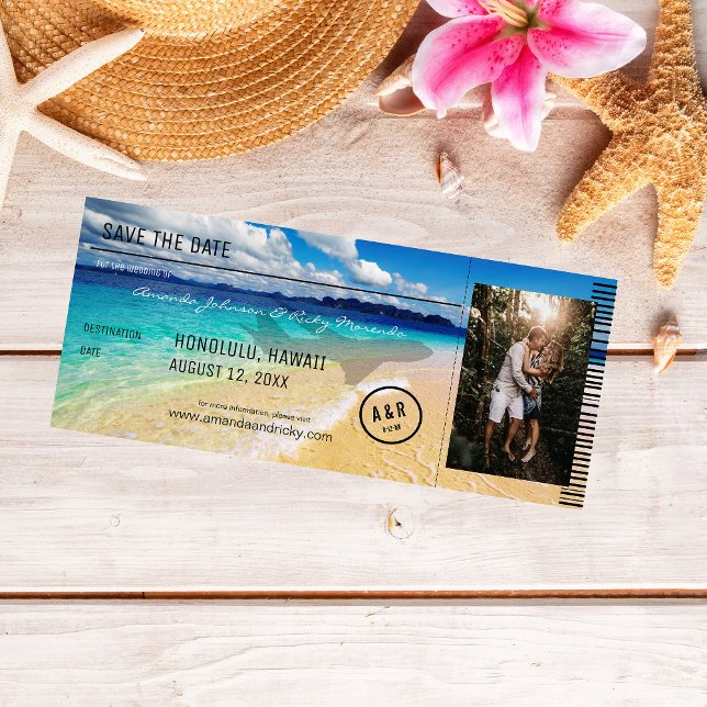 Beach - Ocean Destination with Photo & Plane Invitation (Creator Uploaded)