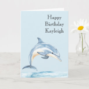 Beach Ocean Dolphin Birthday Card