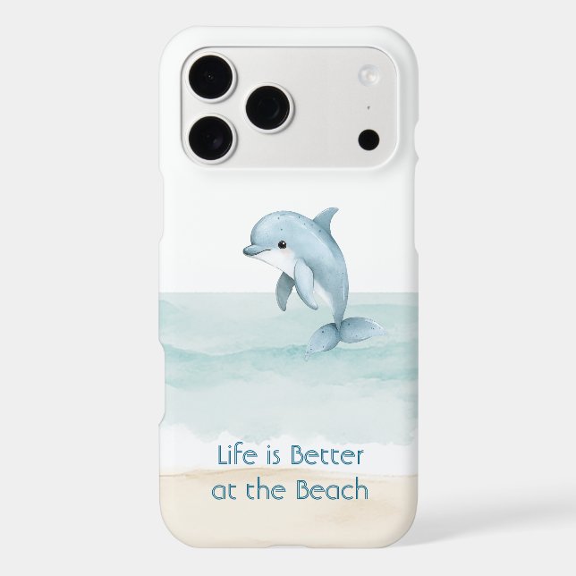 Beach Ocean Dolphin iPhone Case (Back)