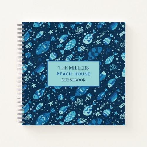 Beach Ocean Fishing Guestbook Notebook