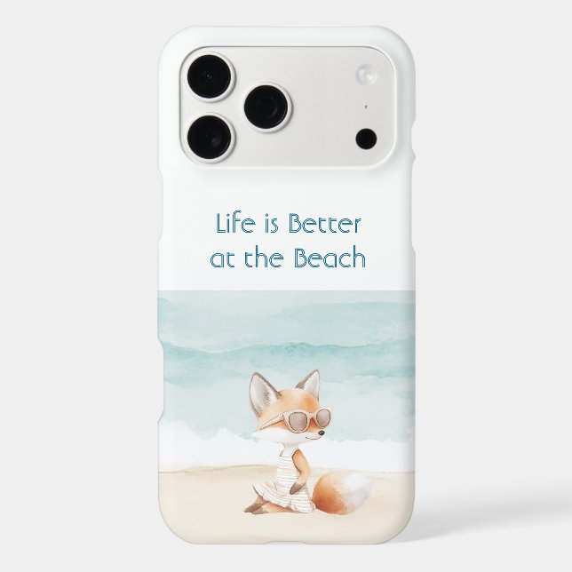 Beach Ocean Fox iPhone Case (Back)