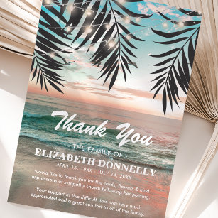 Beach Ocean Funeral Thank You Card