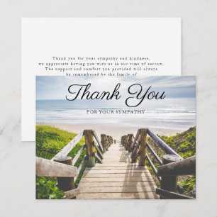 Beach Ocean Funeral Thank You Note Card