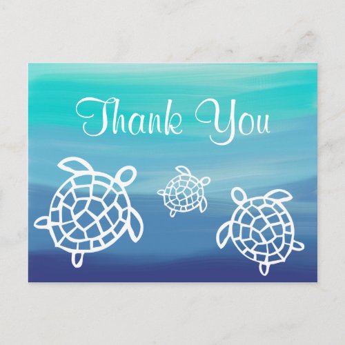 Beach Ocean Honu Turtles Thank You Postcard