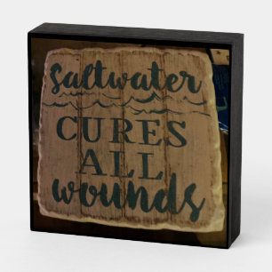 Beach Ocean Humor Quotes Graphics Art Wooden Box Sign