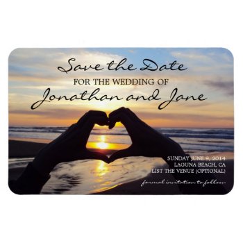 Beach Ocean Love Heart Wedding Save The Date Magnet by loveisthething at Zazzle