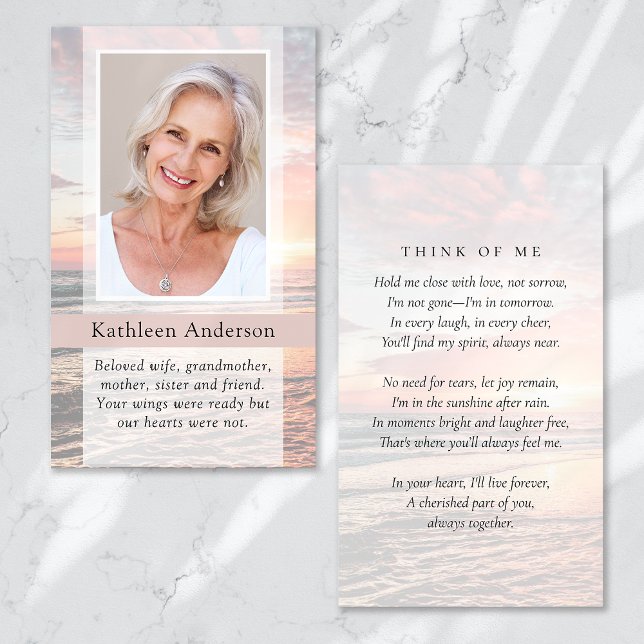 Beach Ocean Memorial Card (Creator Uploaded)