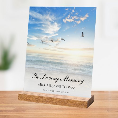 Beach Ocean Memorial Funeral Tribute  Acrylic Sign