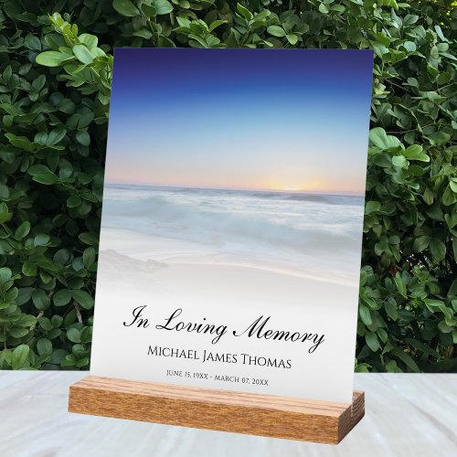 Beach Ocean Memorial Funeral Tribute  Acrylic Sign